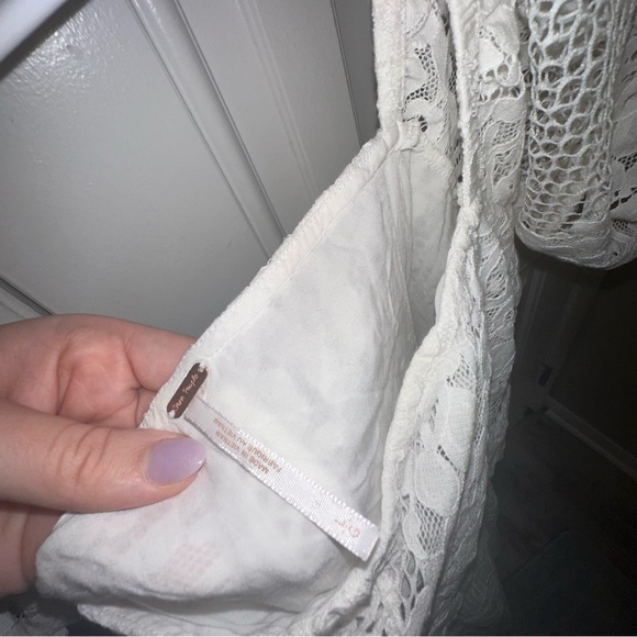 White lace short sleeve free people mini dress - Picture 5 of 5